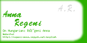 anna regeni business card